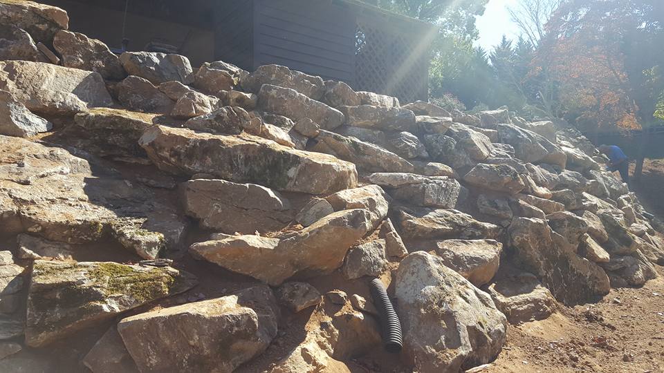 Building Mountain Boulder Retaining Walls | Asheville ...