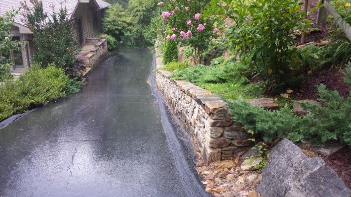 driveway-asphalt-retaining wall-Asheville